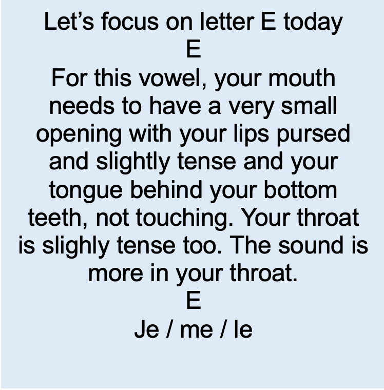 Pronounciation of vowel E